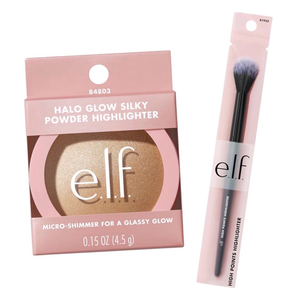 e.l.f. - Halo Glow Silky Powder Highlighter with Highlighter Brush